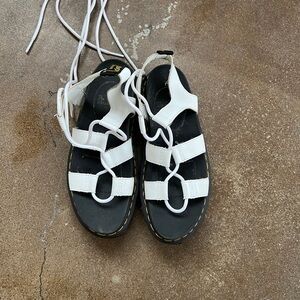 Doc Martens lace up white platform Sandals